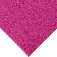 Eine aufgerollte Matte in kräftigem Pink mit einer...