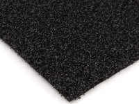 Eine schwarze Schmutzfangmatte mit rauer, filzartiger...